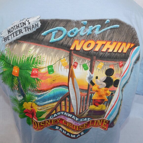 Disney Cruise Line Castaway Cat Bahamas Mens XL T Shirt Doin Nothin Mickey Mouse - Picture 7 of 9